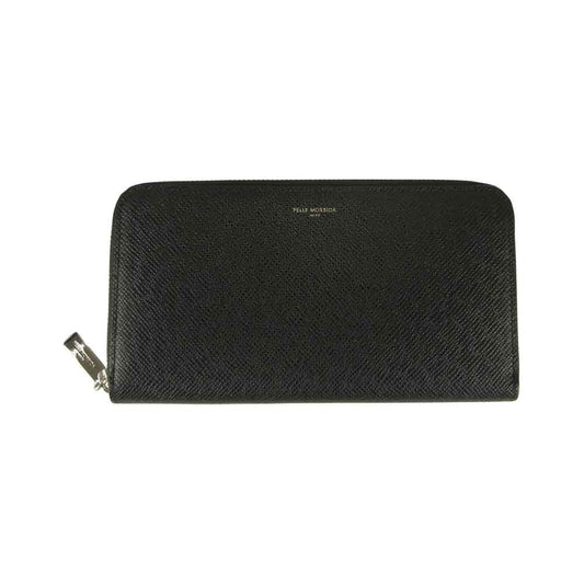 PELLE MORBIDA ペッレモルビダ BA302 Barca バルカ ラウンドジップ 長財布 小銭入れ付 ラウンドファスナー ロングウォレット ブラック系【美品】【中古】