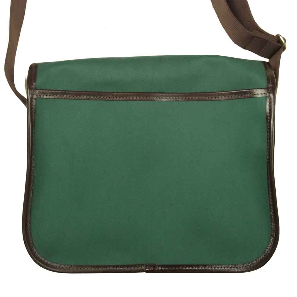 WHITE HOUSE COX ホワイトハウスコックス L9763 MEDIUM SHOULDER BAG CANVAS ブライドルレザー キャンバス ミディアム ショルダー バック グリーン系【美品】【中古】