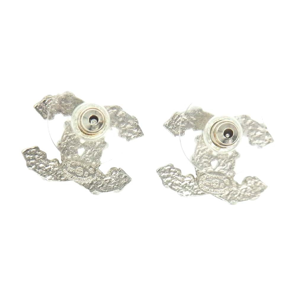 CHANEL シャネル ラインストーン ココマーク ピアス F21B シルバー系【中古】