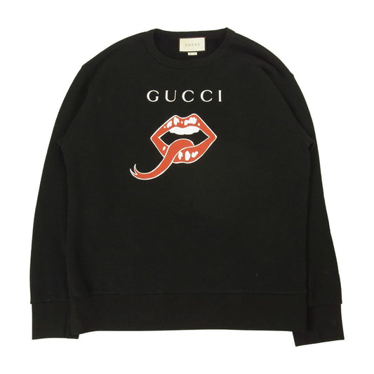 GUCCI グッチ 19SS  475532 XJAOI  リップ マウス プリント スウェット トレーナー ブラック系【中古】