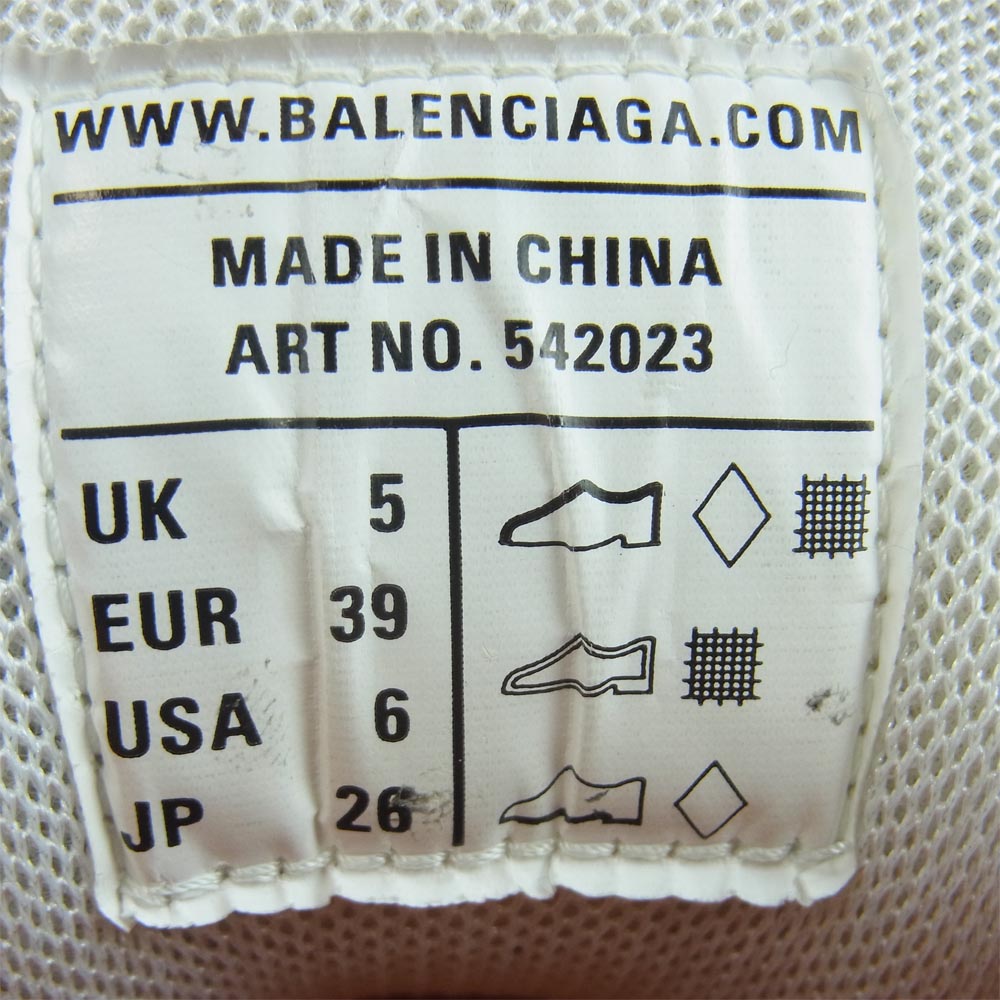BALENCIAGA バレンシアガ 18AW 542023 TRACK TRAINERS トラック トレーナー ダッド ロー スニーカー オフホワイト系 26cm【中古】