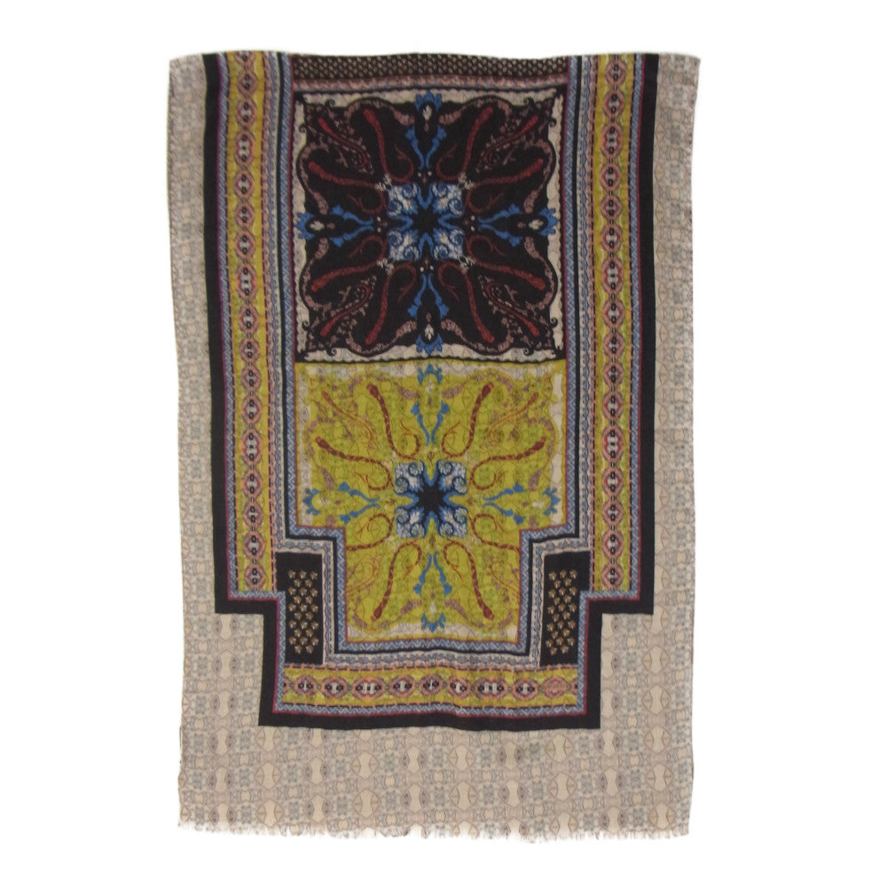 ETRO エトロ シルク カシミヤ 総柄 スカーフ マルチカラー系【中古】