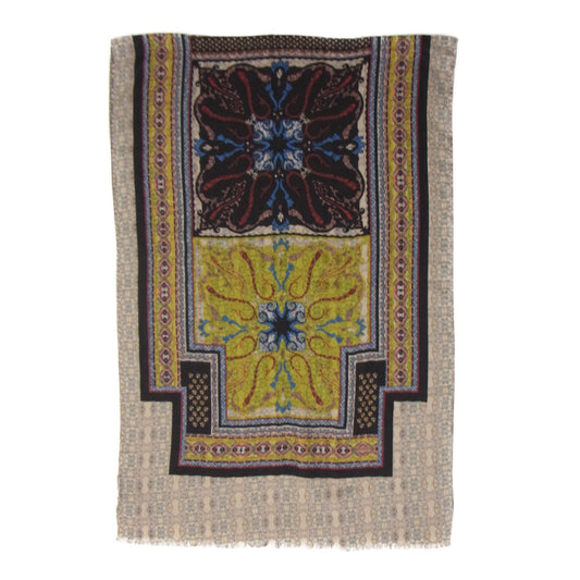 ETRO エトロ シルク カシミヤ 総柄 スカーフ マルチカラー系【中古】