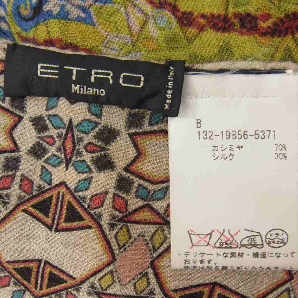 ETRO エトロ シルク カシミヤ 総柄 スカーフ マルチカラー系【中古】