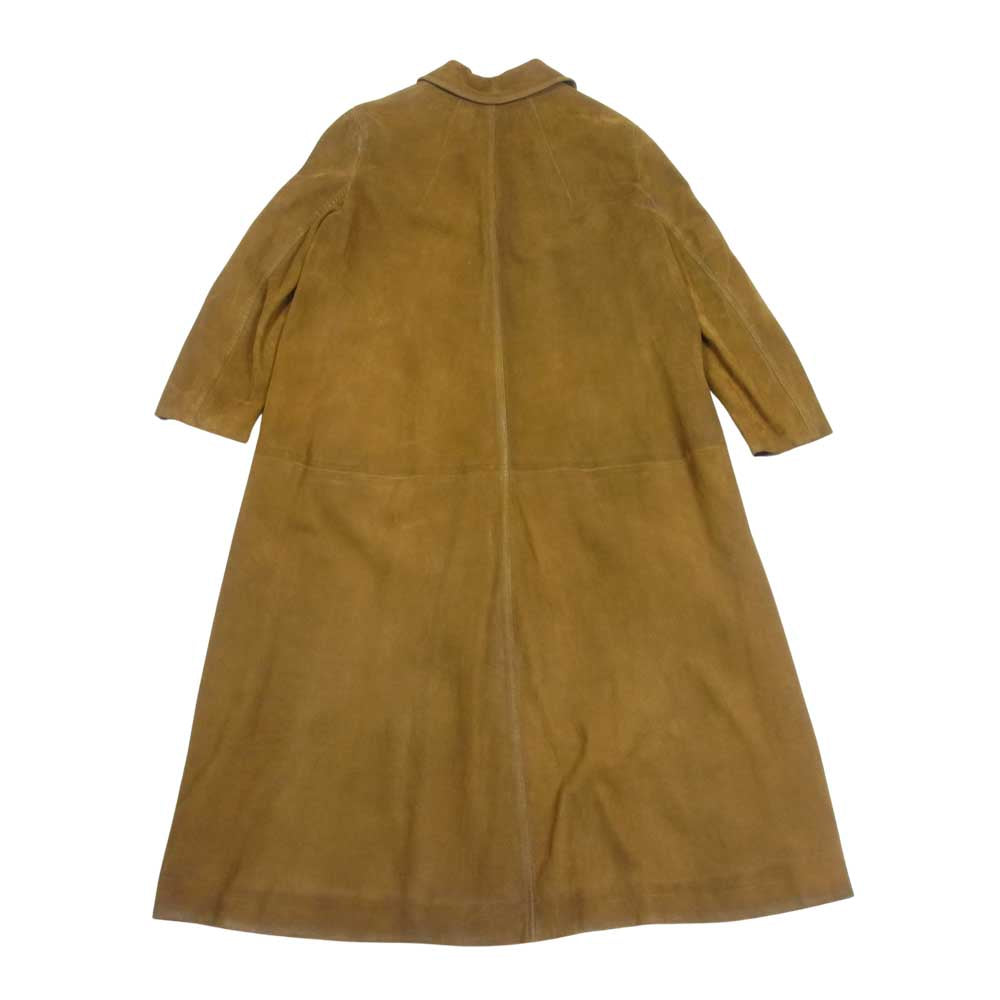 PRADA プラダ 国内正規品 ラムレザー ロング コート イタリア製 ブラウン系 38【中古】