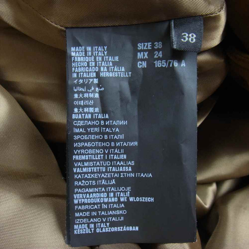 PRADA プラダ 国内正規品 ラムレザー ロング コート イタリア製 ブラウン系 38【中古】