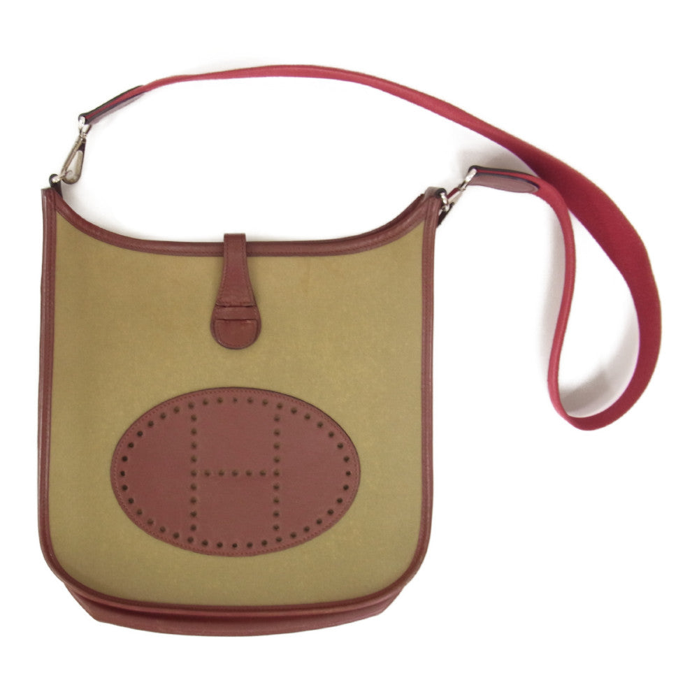 HERMES エルメス エヴリン2 PM トワルオフィシエ シルバー金具 □K刻印 レッド系【中古】