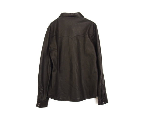ファインクリーク＆コー ACST001 ハンク シープ スキン レザーシャツ  ブラック系 40【新古品】【未使用】【中古】