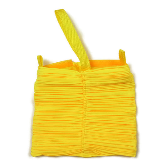 PLEATS PLEASE プリーツプリーズ イッセイミヤケ プリーツ加工 トライアングル ポーチ イエロー イエロー系【美品】【中古】