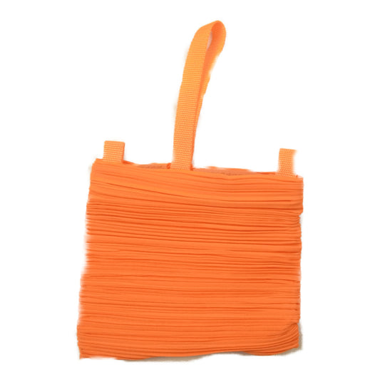 PLEATS PLEASE プリーツプリーズ イッセイミヤケ プリーツ加工 トライアングル ポーチ オレンジ オレンジ系【美品】【中古】