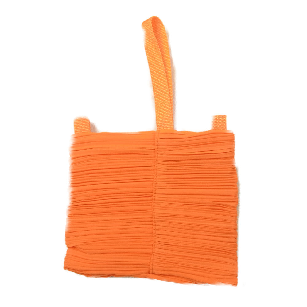 PLEATS PLEASE プリーツプリーズ イッセイミヤケ プリーツ加工 トライアングル ポーチ オレンジ オレンジ系【美品】【中古】