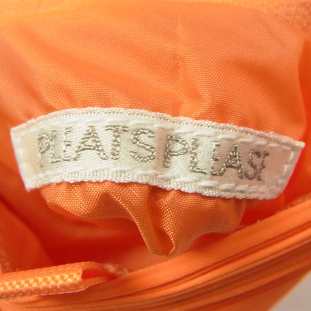 PLEATS PLEASE プリーツプリーズ イッセイミヤケ プリーツ加工 トライアングル ポーチ オレンジ オレンジ系【美品】【中古】