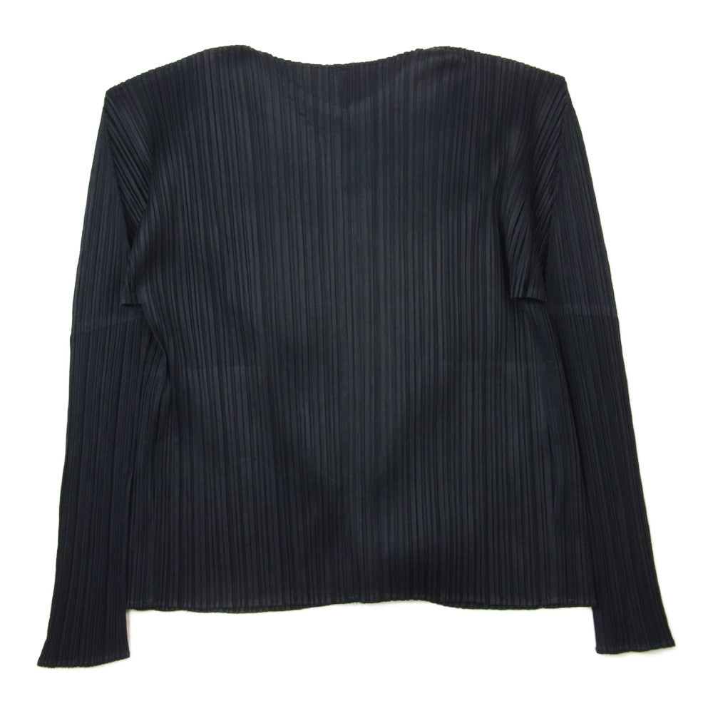 PLEATS PLEASE プリーツプリーズ イッセイミヤケ PP04-JD623 プリーツ加工 カーディガン ネイビー ネイビー系 3【美品】【中古】