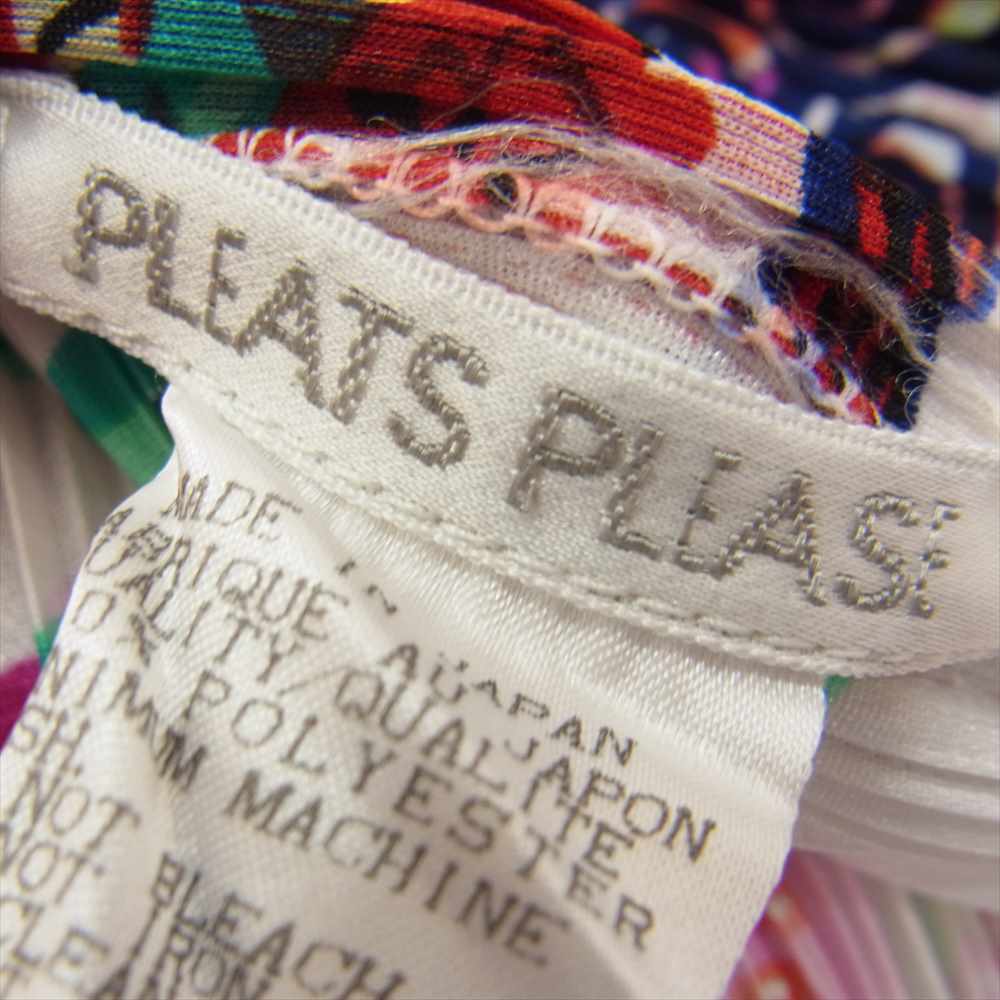 PLEATS PLEASE プリーツプリーズ イッセイミヤケ PP81-JE550 プリーツ加工 チャイナ 中国 総柄 ノースリーブブラウス ベスト ホワイト ホワイト系 3【美品】【中古】