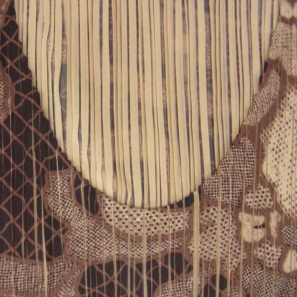 PLEATS PLEASE プリーツプリーズ イッセイミヤケ PP86-JH419 プリーツ加工 花柄 フラワー 総柄 転写 プリント ワンピース ブラウン ブラウン系 3【美品】【中古】