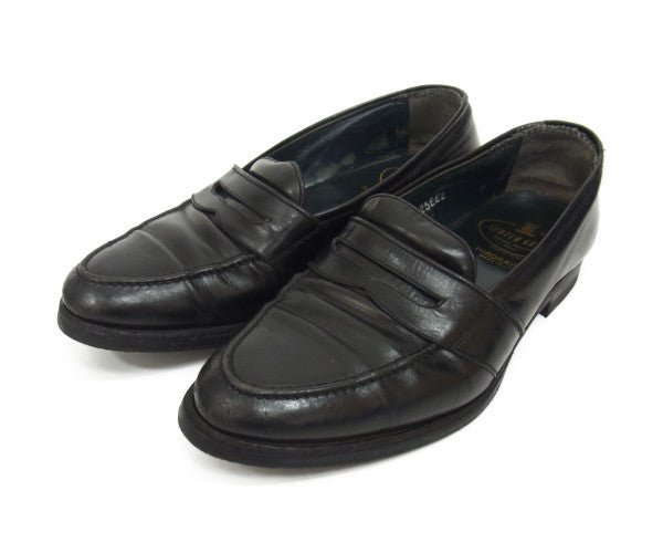 SCOTCH GRAIN スコッチグレイン レザー コイン ローファー ブラック系 25EEE【中古】