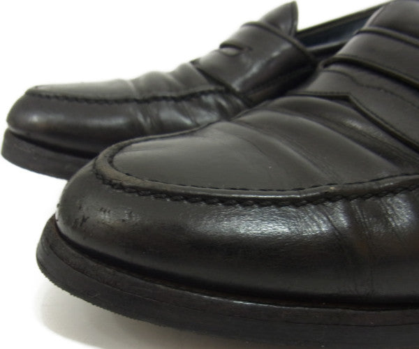 SCOTCH GRAIN スコッチグレイン レザー コイン ローファー ブラック系 25EEE【中古】