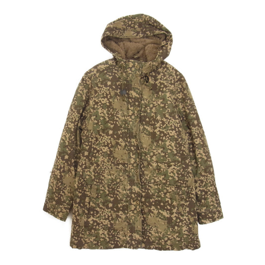 L.L.Bean エルエルビーン 290720 中綿 ボア ジャケット モッズコート 迷彩 カモ カーキ系 XS【中古】