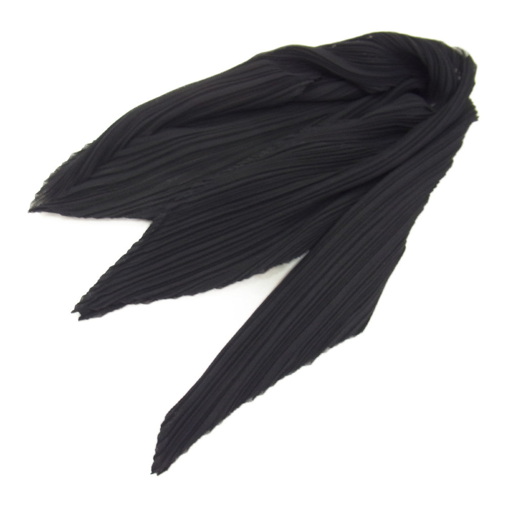 PLEATS PLEASE プリーツプリーズ イッセイミヤケ PP89-AD510 プリーツ加工 ジグザグ スカーフ ブラック ブラック系【美品】【中古】