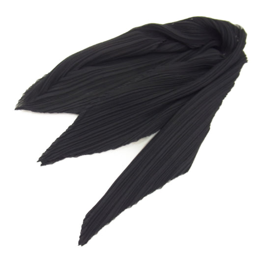 PLEATS PLEASE プリーツプリーズ イッセイミヤケ PP89-AD510 プリーツ加工 ジグザグ スカーフ ブラック ブラック系【美品】【中古】
