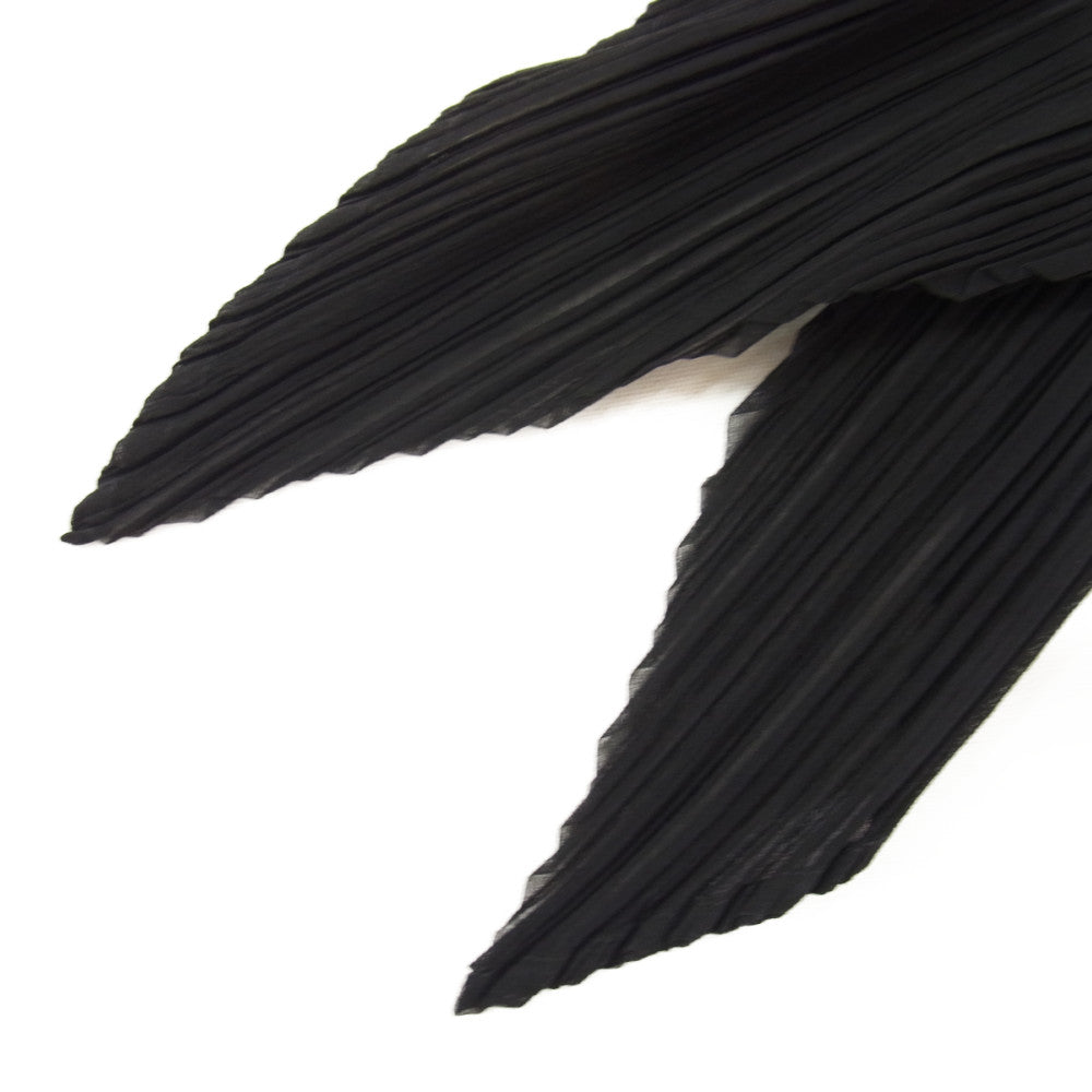PLEATS PLEASE プリーツプリーズ イッセイミヤケ PP89-AD510 プリーツ加工 ジグザグ スカーフ ブラック ブラック系【美品】【中古】