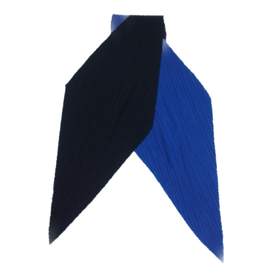 PLEATS PLEASE プリーツプリーズ イッセイミヤケ PP64-AD021 プリーツ加工 カラー 切替 スカーフ ブルー × ブラック【美品】【中古】