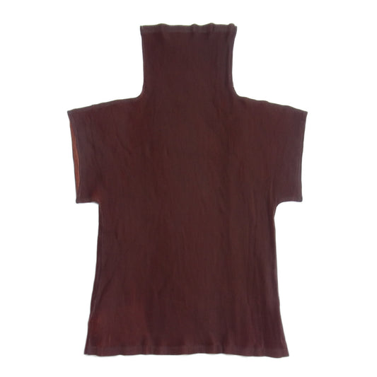 PLEATS PLEASE プリーツプリーズ イッセイミヤケ PP23-FK705 プリーツ加工 細プリーツ タートルネック ドルマンスリーブ 半袖 カットソー ブラウン系 3【美品】【中古】