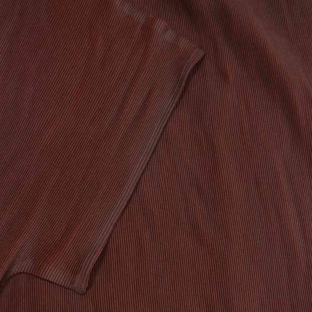 PLEATS PLEASE プリーツプリーズ イッセイミヤケ PP23-FK705 プリーツ加工 細プリーツ タートルネック ドルマンスリーブ 半袖 カットソー ブラウン系 3【美品】【中古】