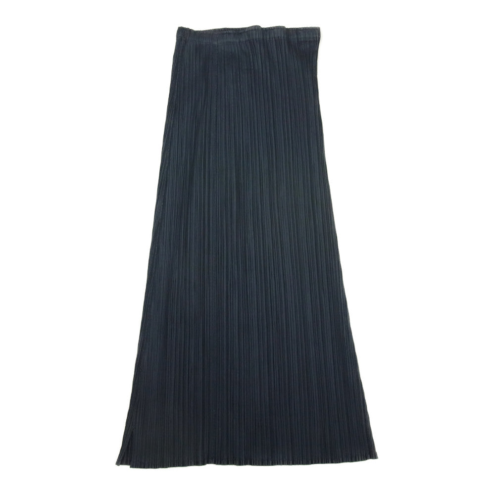 PLEATS PLEASE プリーツプリーズ イッセイミヤケ PP33-JG126 プリーツ加工 カッティング デザイン ロング スカート ネイビー ネイビー系 3【中古】