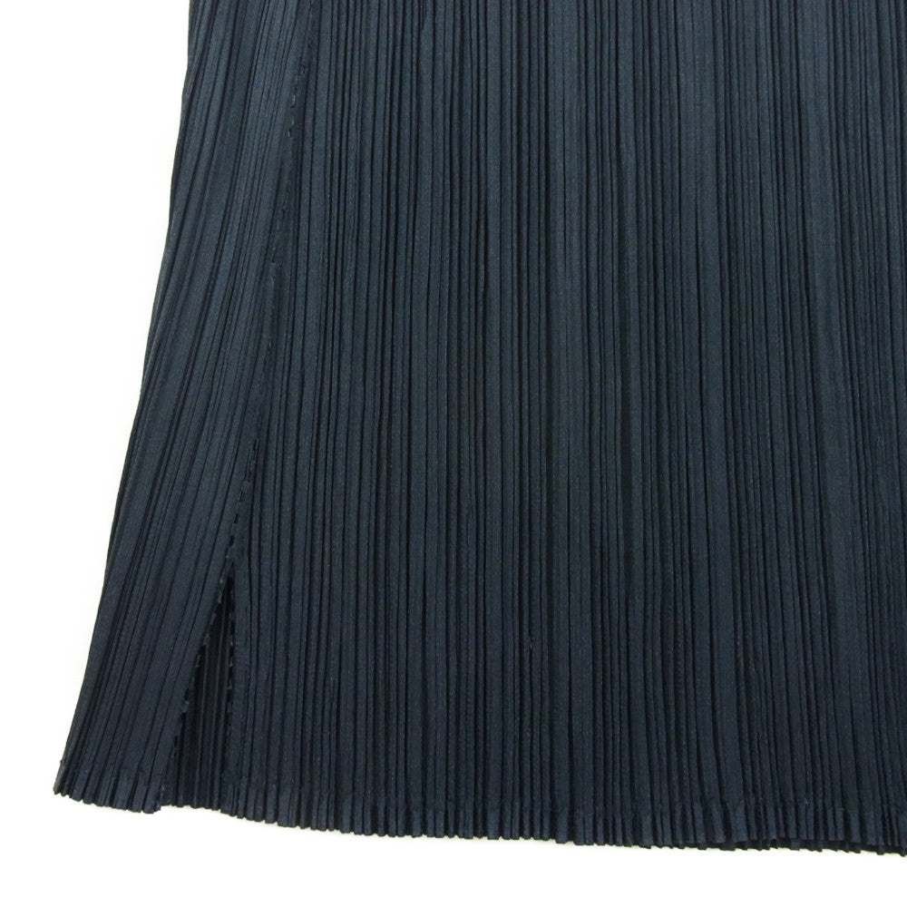 PLEATS PLEASE プリーツプリーズ イッセイミヤケ PP33-JG126 プリーツ加工 カッティング デザイン ロング スカート ネイビー ネイビー系 3【中古】