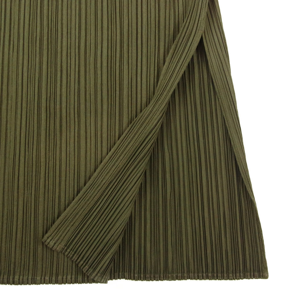 PLEATS PLEASE プリーツプリーズ イッセイミヤケ PP13-JG114 プリーツ加工 スリット スカート カーキ カーキ系 2【美品】【中古】