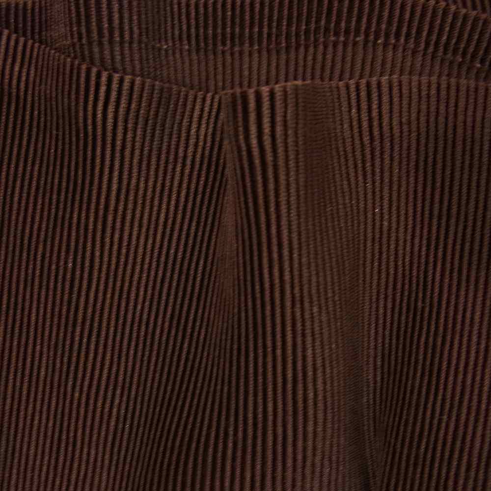 PLEATS PLEASE プリーツプリーズ イッセイミヤケ PP23-FK346 プリーツ加工 細プリーツ タートルネック カットソー 長袖 赤茶 ブラウン系 3【中古】