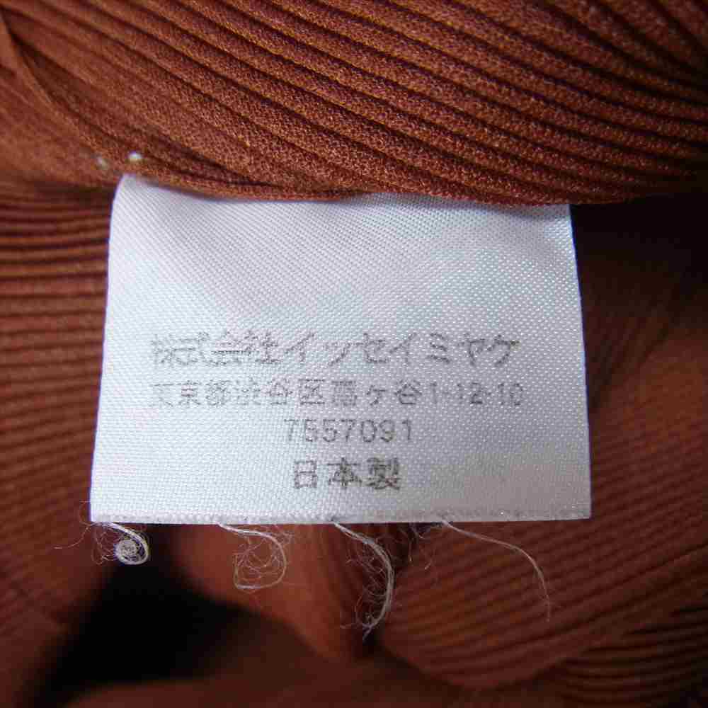 PLEATS PLEASE プリーツプリーズ イッセイミヤケ PP23-FK364 プリーツ加工 細プリーツ タートルネック ノースリーブ カットソー ブラウン系 3【美品】【中古】