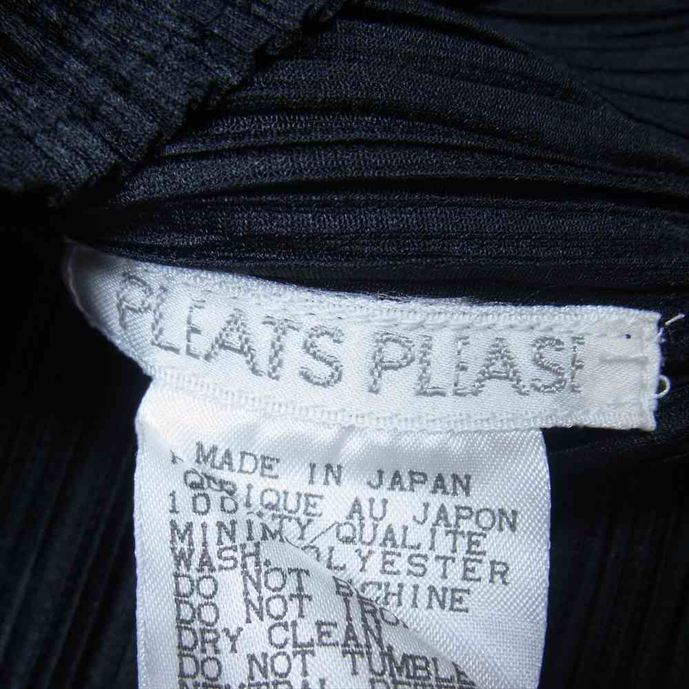 PLEATS PLEASE プリーツプリーズ イッセイミヤケ PP93-JK173 プリーツ加工 シャツ ブラウス 半袖 ブラック系 3【美品】【中古】