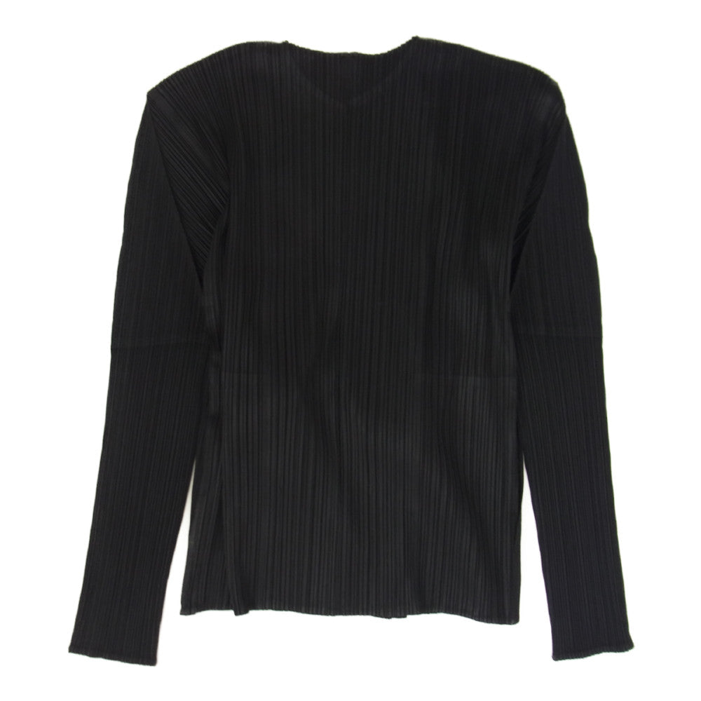 PLEATS PLEASE プリーツプリーズ イッセイミヤケ PP04-JD123 プリーツ加工 カーディガン 長袖 ブラック ブラック系 ４【美品】【中古】
