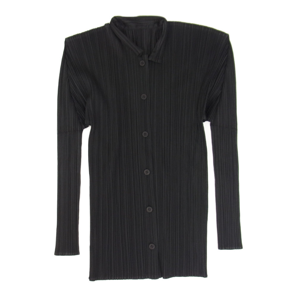 PLEATS PLEASE プリーツプリーズ イッセイミヤケ PP81-JD592 プリーツ加工 シャツ ブラウス 長袖 ブラック ブラック系 3【美品】【中古】