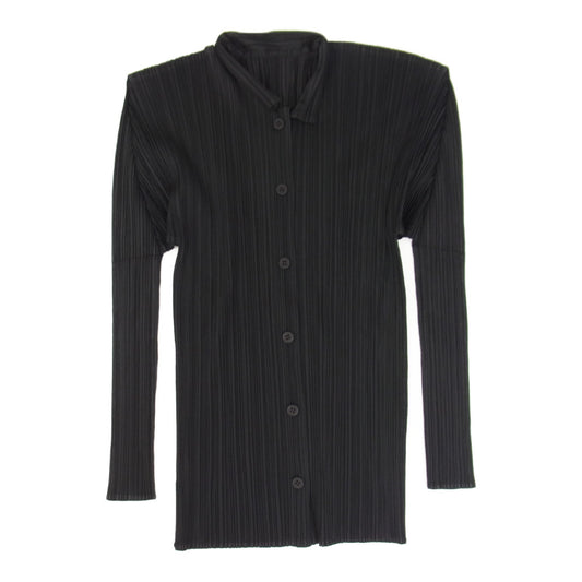 PLEATS PLEASE プリーツプリーズ イッセイミヤケ PP81-JD592 プリーツ加工 シャツ ブラウス 長袖 ブラック ブラック系 3【美品】【中古】