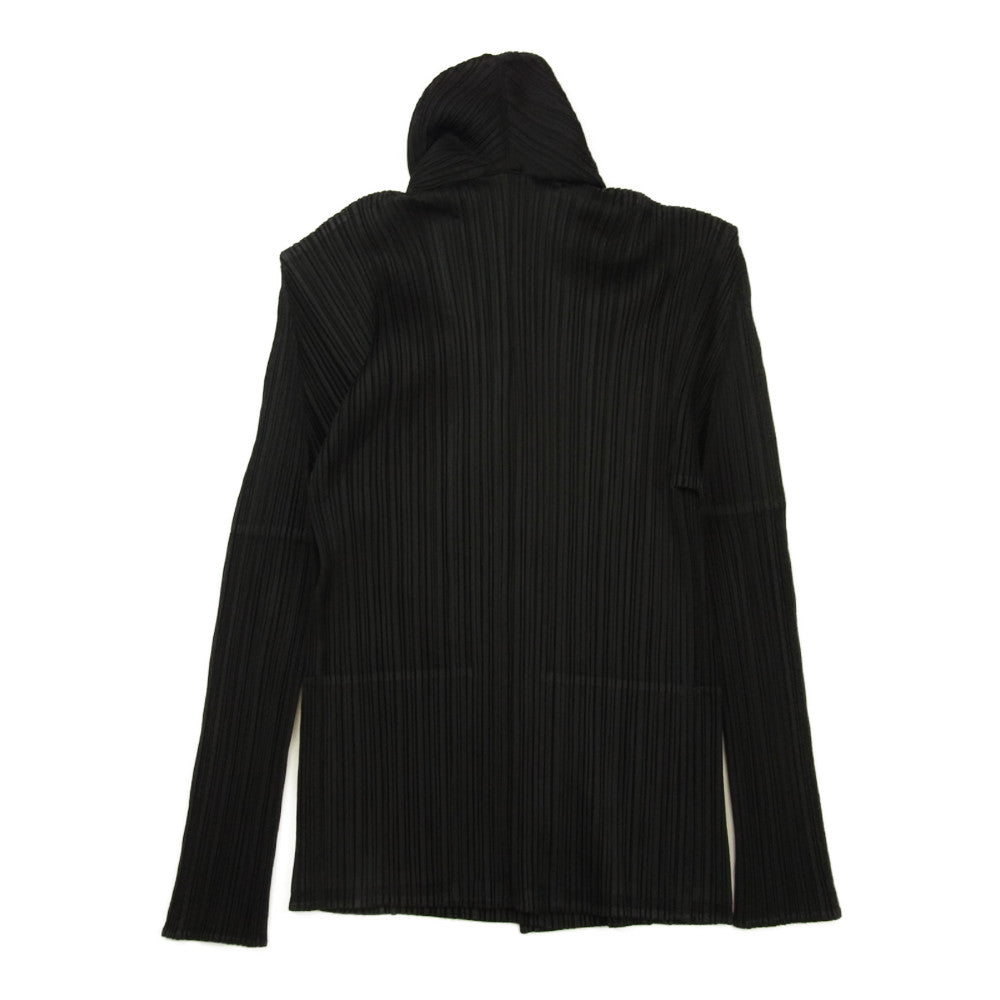 PLEATS PLEASE プリーツプリーズ イッセイミヤケ PP14-JD581 プリーツ加工 ショールカラー ジャケット 長袖 ブラック系 3【美品】【中古】