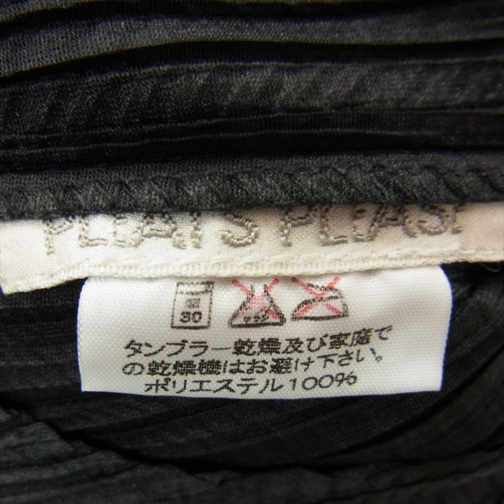 PLEATS PLEASE プリーツプリーズ イッセイミヤケ PP94-JH632 プリーツ加工 ウェーブ柄 ノースリーブ サイドスリット ロング ワンピース ブラック系 3【美品】【中古】