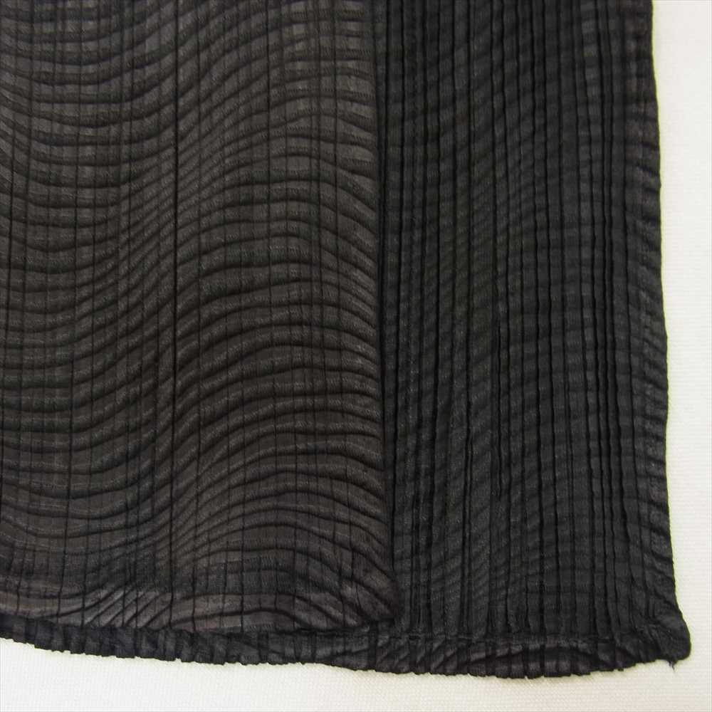 PLEATS PLEASE プリーツプリーズ イッセイミヤケ PP94-JH632 プリーツ加工 ウェーブ柄 ノースリーブ サイドスリット ロング ワンピース ブラック系 3【美品】【中古】