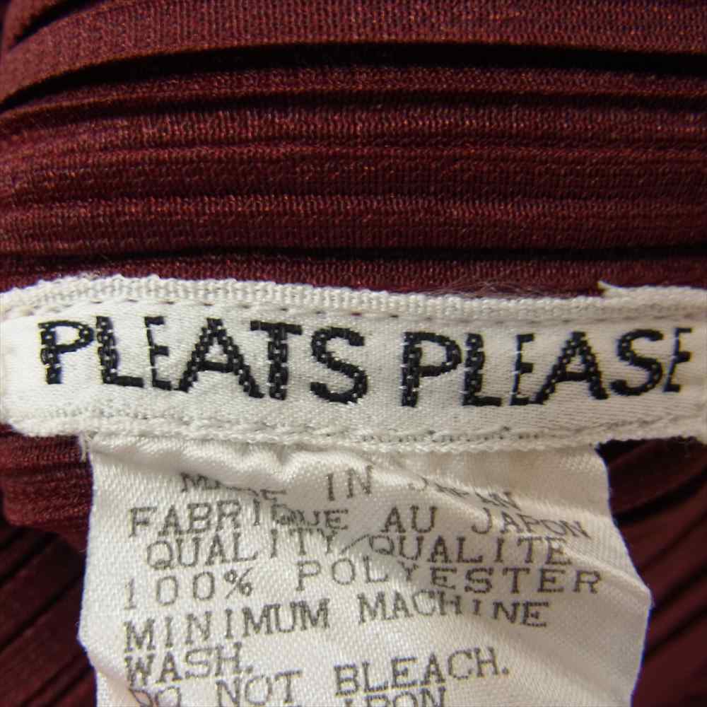 PLEATS PLEASE プリーツプリーズ イッセイミヤケ PP74-JD368 プリーツ加工 フード付き ジップ ワンピース パーカー 長袖  エンジ系 3【美品】【中古】