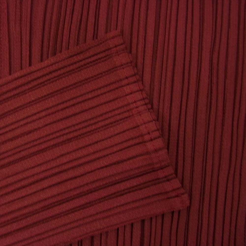 PLEATS PLEASE プリーツプリーズ イッセイミヤケ PP74-JD368 プリーツ加工 フード付き ジップ ワンピース パーカー 長袖  エンジ系 3【美品】【中古】