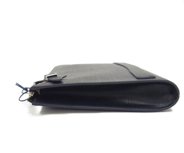 PELLE MORBIDA ペッレモルビダ PMO-CA205 Capitano キャピターノ エンボスレザークラッチバッグ ネイビー系【新古品】【未使用】【中古】