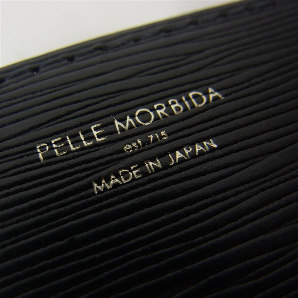 PELLE MORBIDA ペッレモルビダ PMO-CA205 Capitano キャピターノ エンボスレザークラッチバッグ ネイビー系【新古品】【未使用】【中古】