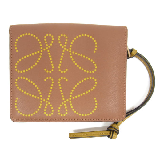LOEWE ロエベ 103.54.Z41 アナグラム コンパクト ジップ ウォレット  ブラウン系【中古】