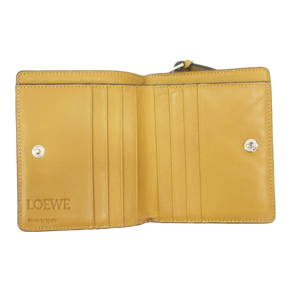 LOEWE ロエベ 103.54.Z41 アナグラム コンパクト ジップ ウォレット  ブラウン系【中古】