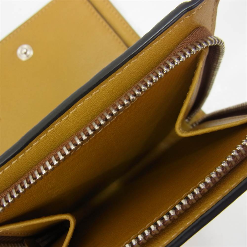 LOEWE ロエベ 103.54.Z41 アナグラム コンパクト ジップ ウォレット  ブラウン系【中古】