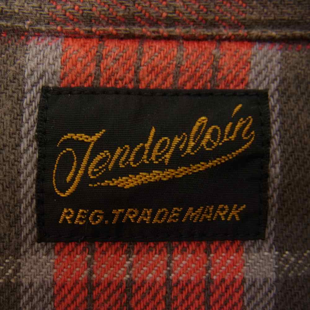 TENDERLOIN テンダーロイン T-HEAVY FLANNEL SHT ヘビー フランネル チェック 長袖シャツ レッド系 S【中古】