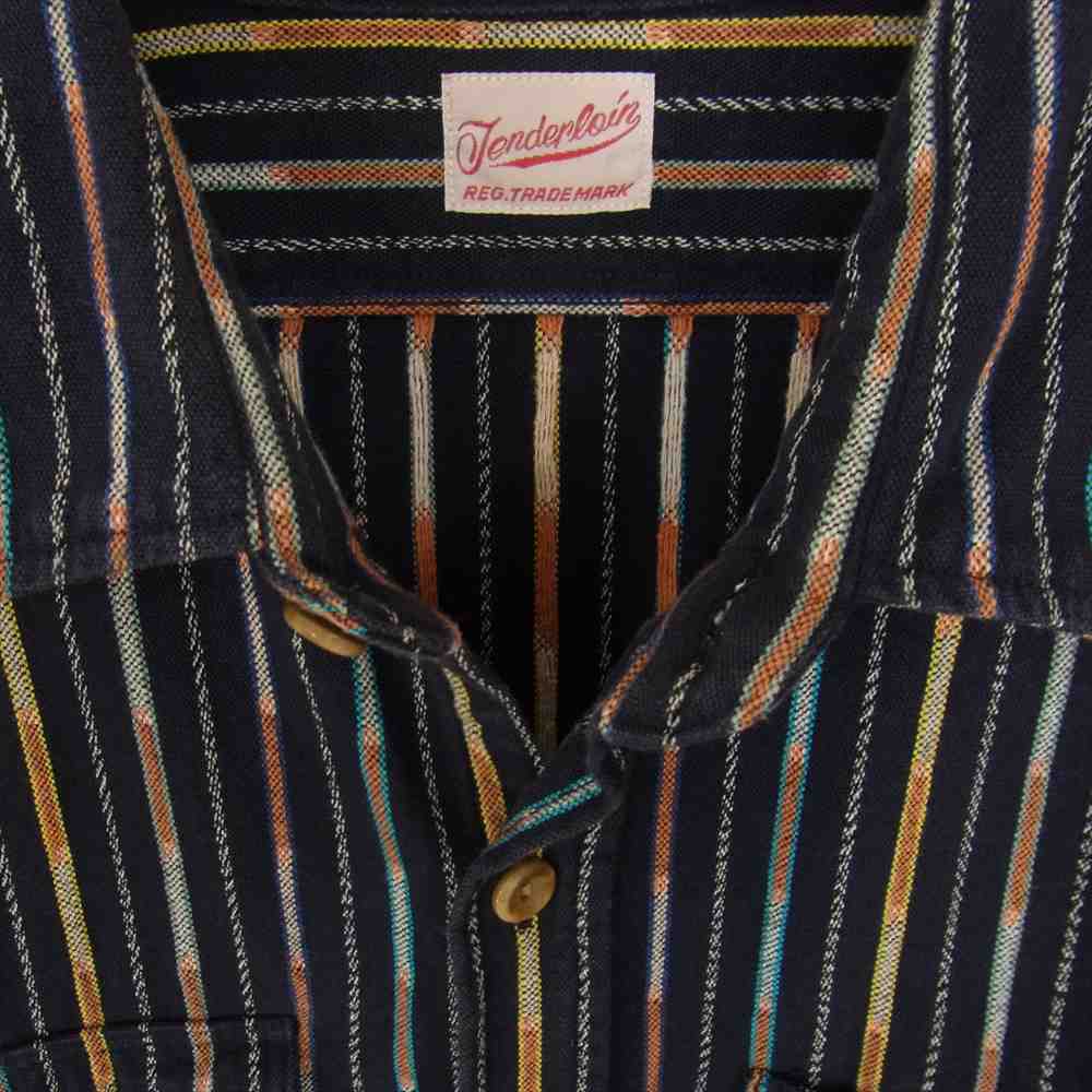 TENDERLOIN テンダーロイン T-GTM SHT ガテマラ グアテマラ 長袖シャツ ネイビー系 XS【中古】