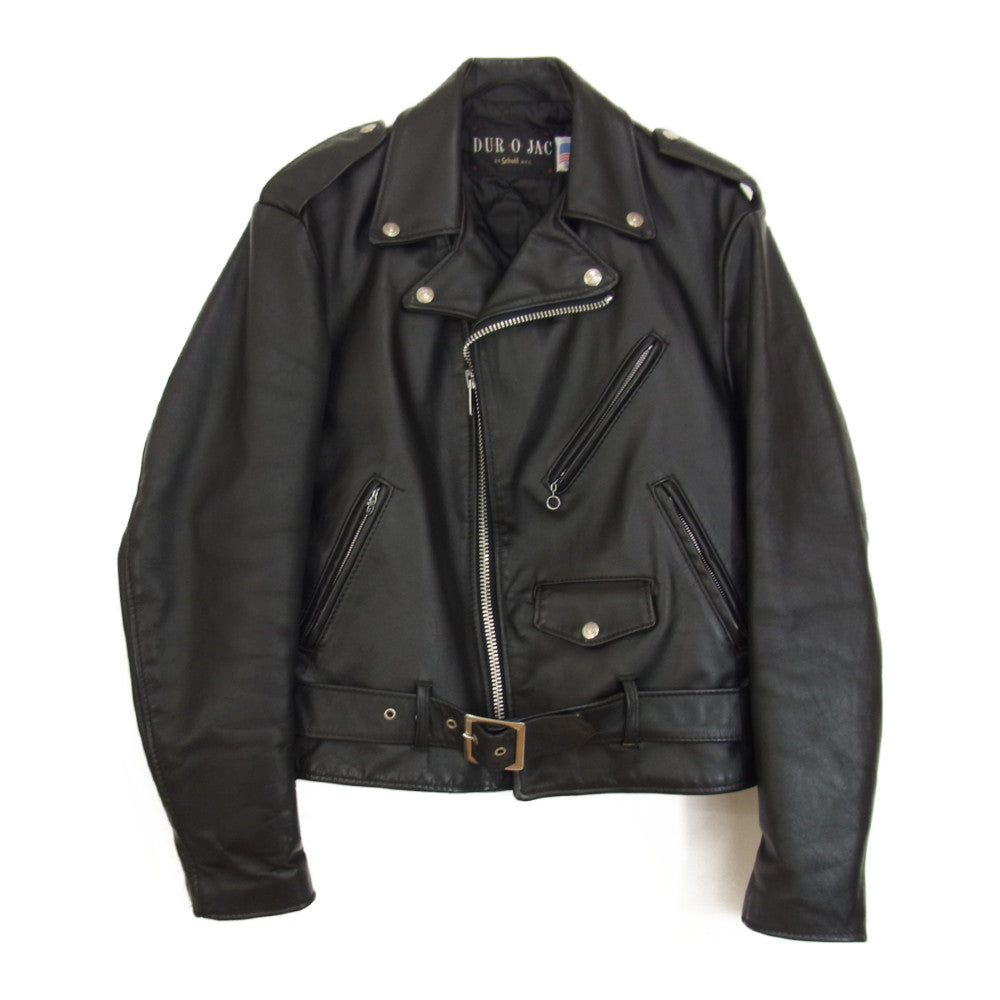 schott ショット DUR O JAC タグ 518 レザー ダブル ライダース ジャケット ブラック系 38【中古】